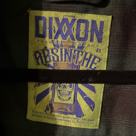 DIXXON Absinthe Men's Dark Green Plaid Button Down Shirt - Picture 2 of 3